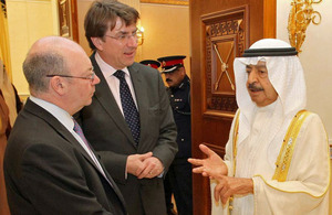 His Royal Highness Prime Minister Prince Khalifa Bin Salman Al Khalifa meets with FCO Minister Alistair Burt