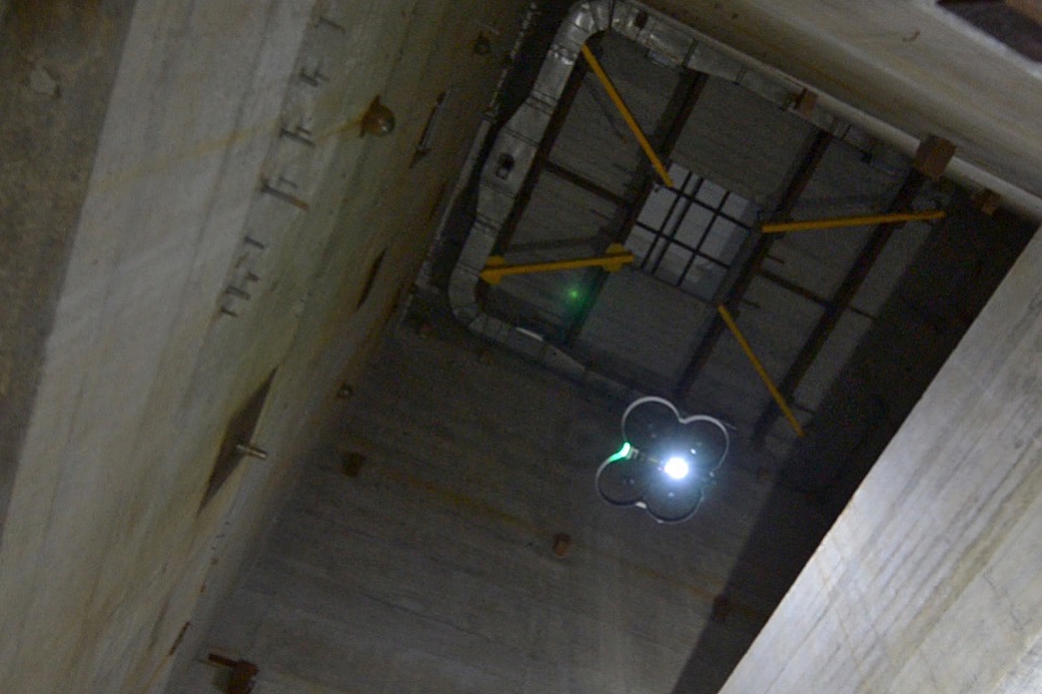 The lightweight RISER drone in action at Sellafield