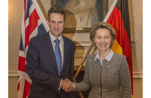 Defence Secretary Gavin Williamson with German Defence Minister Ursula Von der Leyen