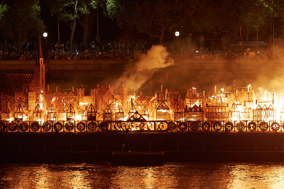 London 1666, David Best, London’s Burning, a festival of arts and ideas for Great Fire 350. Produced by Artichoke. Photo by Matthew Andrews