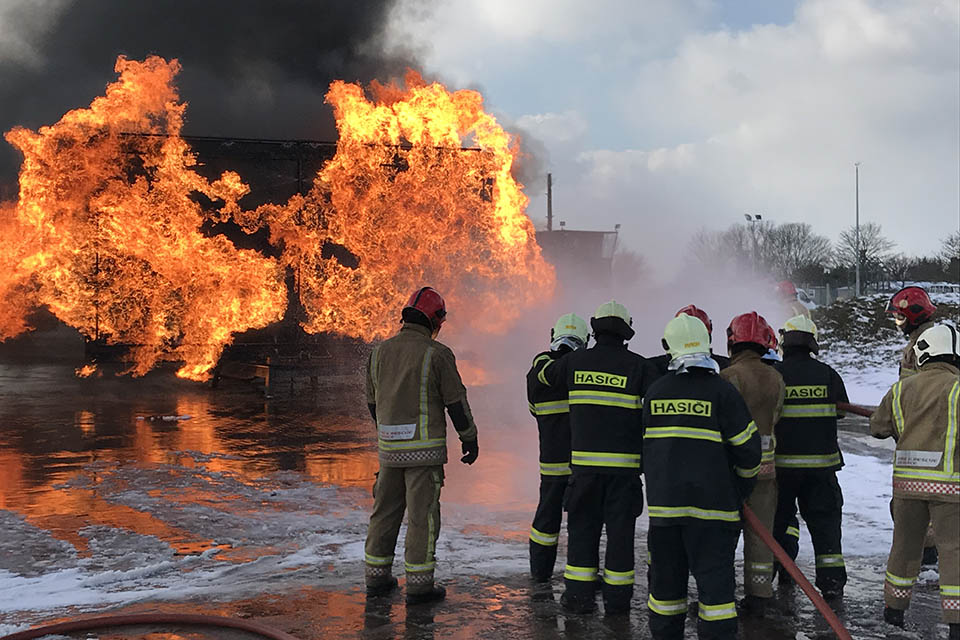 Six Slovakian Air Force firefighters have undergone training in the UK to learn vital skills needed to tackle major aircraft fires.