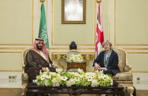 Prime Minister Theresa May and Crown Prince Mohammed bin Salman