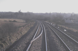 CCTV image showing the rail on the track shortly before the train struck it (image courtesy Virgin Trains East Coast)