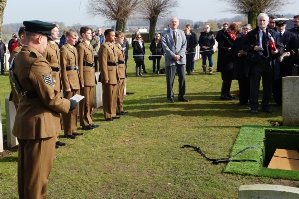 Sergeant Gareth Forrest, 3rd Battalion, the Rifles, reads a passage from the Order of Service, Crown Copyright, All rights reserved