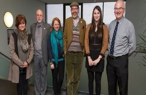 Linda is pictured second from right with (from left) Miriam McDonald, Gordon Reid (Caithness Archives), Alison Mason (Highland Archives), Jim MacPherson and James Gunn.
