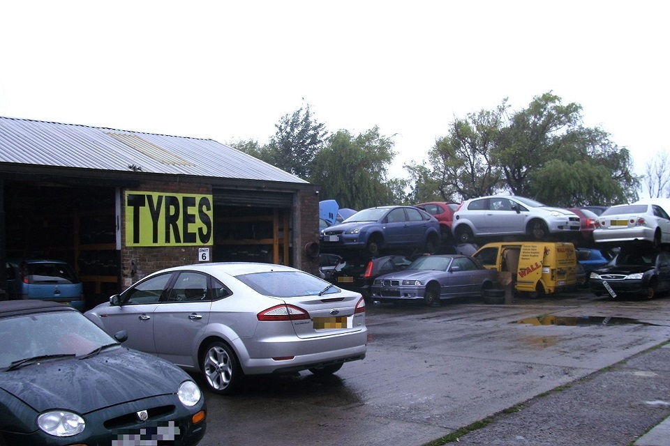 Image hsows scrap cars on site 