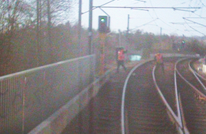 Image from front of train travelling from South Shields towards Pelaw (courtesy of NEMOL).