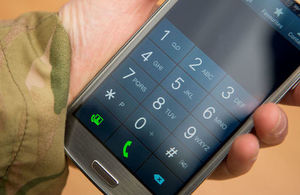 Image of a mobile phone with the dialler app open. The screen that appears to allow you to dial out on a mobile phone.