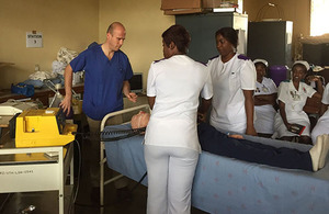 Major Chris Carter teaching Zambian nurses