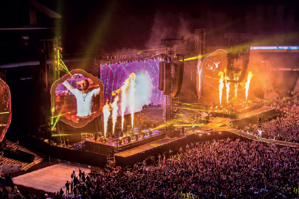 Coldplay in concert.