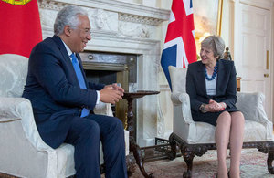 PM Theresa May welcomes Portuguese PM to Downing Street