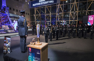 Officer Commanding 617 Sqn, Wing Commander John Butcher, requests permission to reform the Squadron at a ceremony in the Smithsonian Museum in Washington