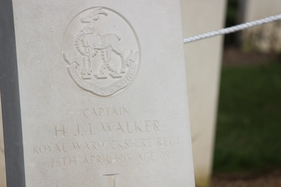 Headstone for Captain Henry 'Jack' Walker, Crown Copyright, All rights reserved