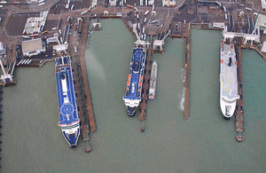 Picture of the port of Dover by air.