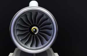 Jet engine turbine blades of a plane via AMatveev at Shutterstock