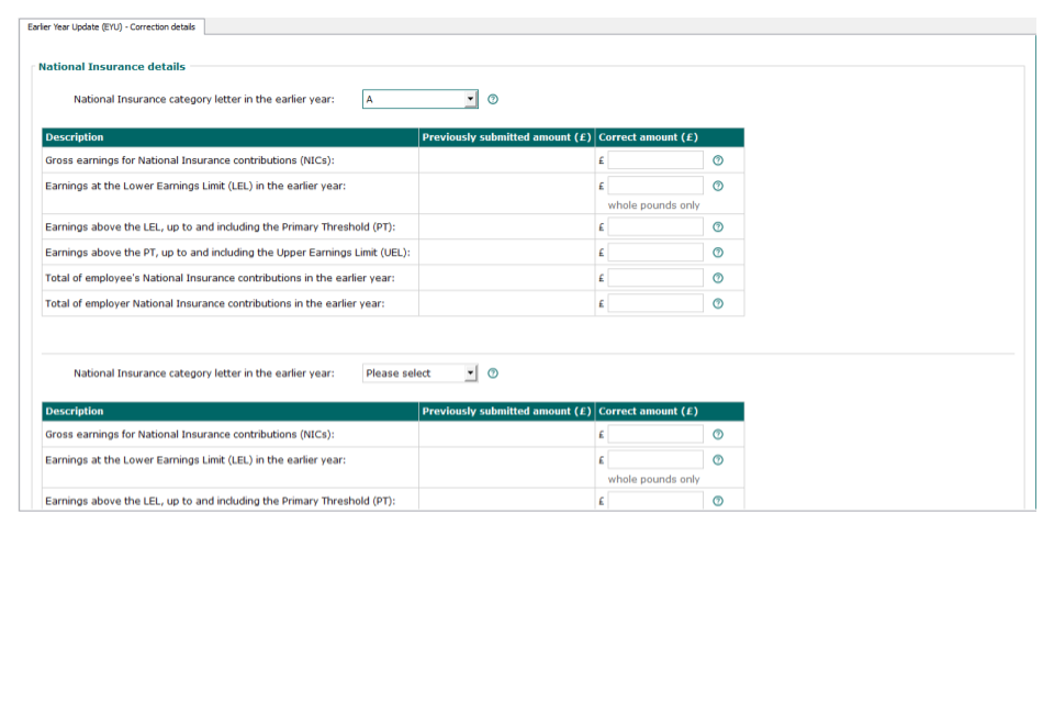 National Insurance details.