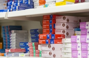 Boxes of prescription medication