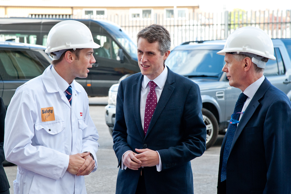 Defence Secretary Gavin Williamson visits BAE Systems, Barrow-in-Furness. Crown Copyright