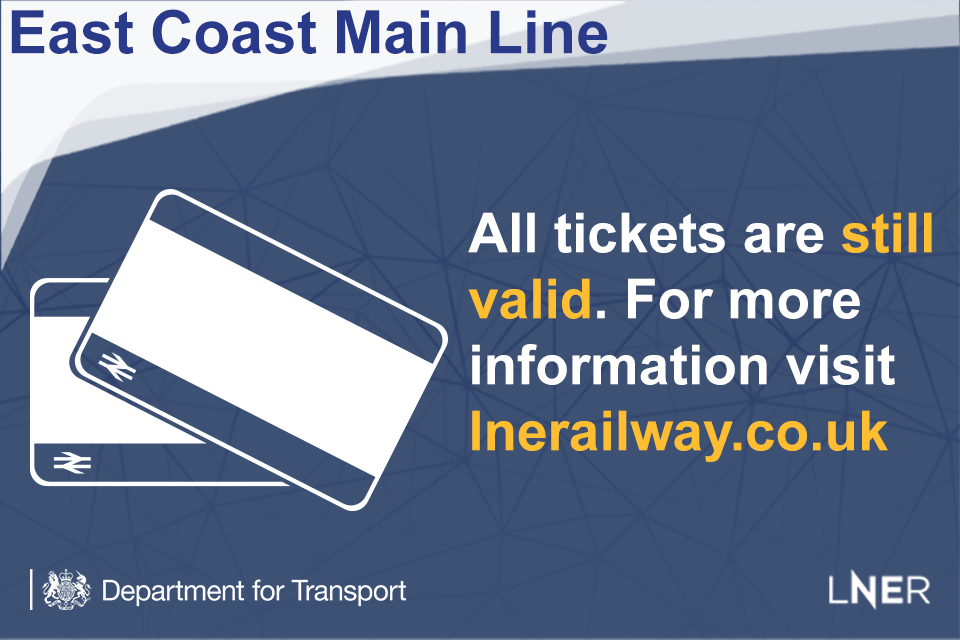 All tickets are still valid with London North Eastern Railway.