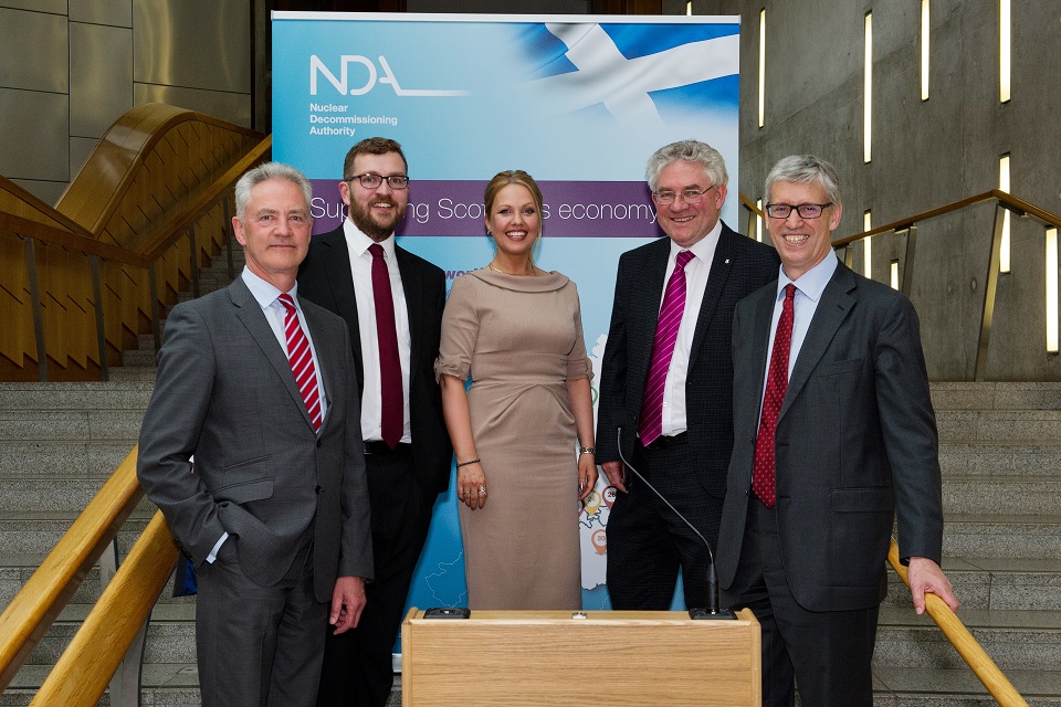 (L-R): David Peattie, NDA CEO; Oliver Mundell, MSP; Gail Ross, MSP; Kenneth Gibson, MSP; Tom Smith, NDA Chair.