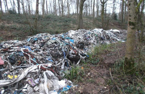 Illegal commercial waste dumped at Madeley Heath