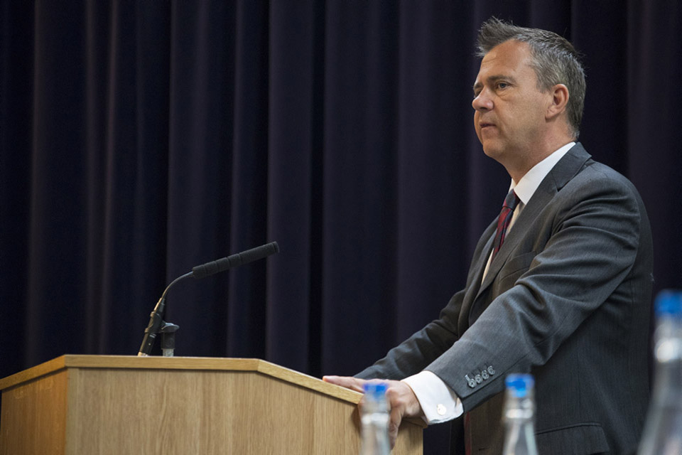 Minister for the Armed Forces Mark Lancaster speaking at RUSI event 