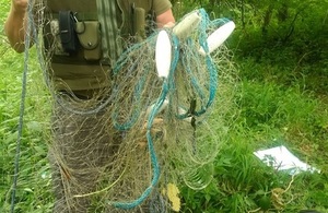 Image shows illegal gill net