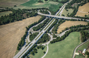 Image of the new A249 flyover and an improved junction with the M2