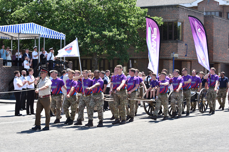Defence Medical Services Field Gun Crew parading after finishing 10th out of 23 crews. 