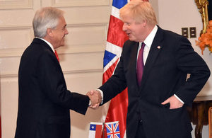 Chilean President Sebastián Piñera and Foreign Secretary Boris Johnson met at La Moneda Presidential Palace in Santiago.