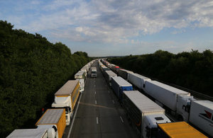 Image of many lorries on the motorway