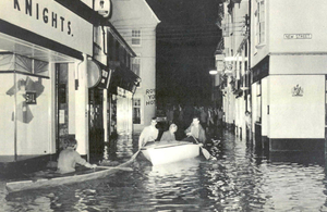 Flooding in the centre of Sidmouth, July 1968