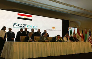 Picture of Louis Taylor at launch of the Tahrir Petrochemicals project.