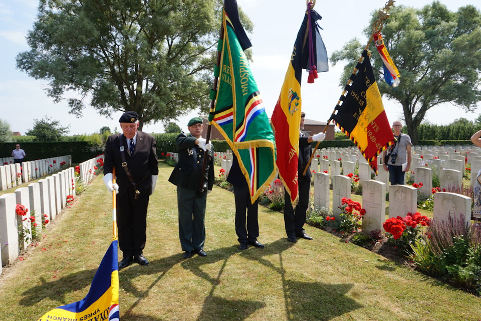 Attendees including representatives from the British Embassy and the Regiment at Private Frederick William Birks ceremony, Crown Copyright, All rights reserved