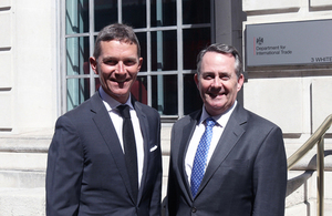 Picture of International Trade Secretary Dr Liam Fox MP with Her Majesty's Trade Commissioner for Europe Andrew Mitchell