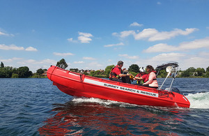 Nusrat Ghani on a rescue boat