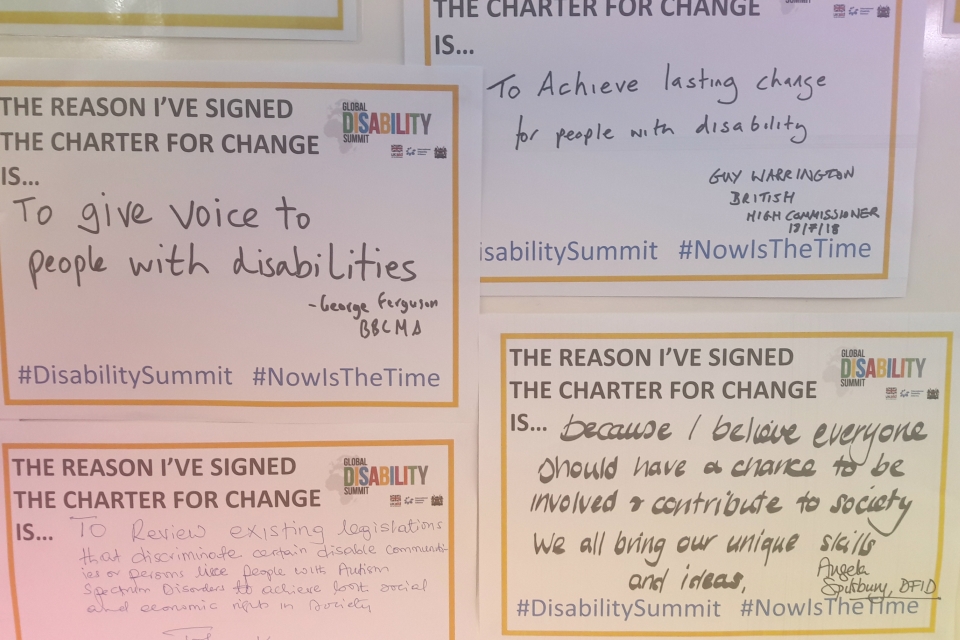 Signed Disability Charter for Change