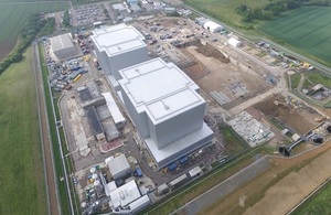 Aerial photo of Bradwell nuclear site in Essex