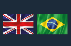UK Brazil flags.