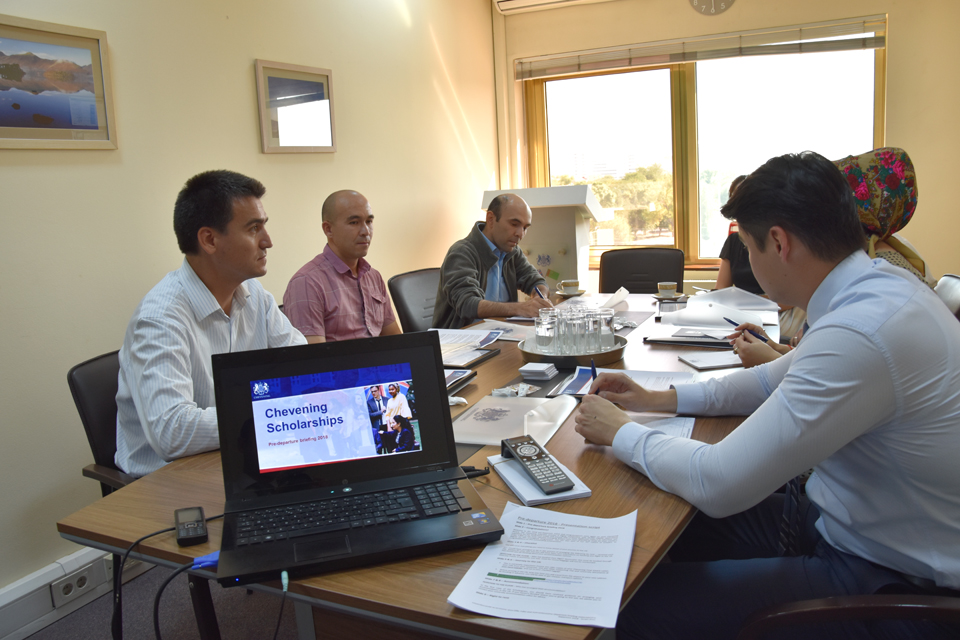 Chevening pre-departure briefing for Turkmen scholars