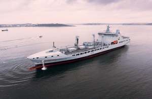 RFA Tideforce arrives in Falmouth ahead of entering service