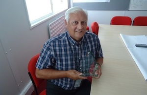 LLWR Manager Mike Coward with the Shared Services Alliance (SSA) Walker Award for Collaborative Working