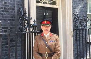 Andy Wood outside 10 Downing Street