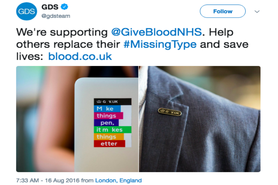 Give Blood NHS tweet