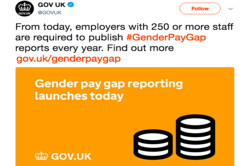 Gender pay gap tweet
