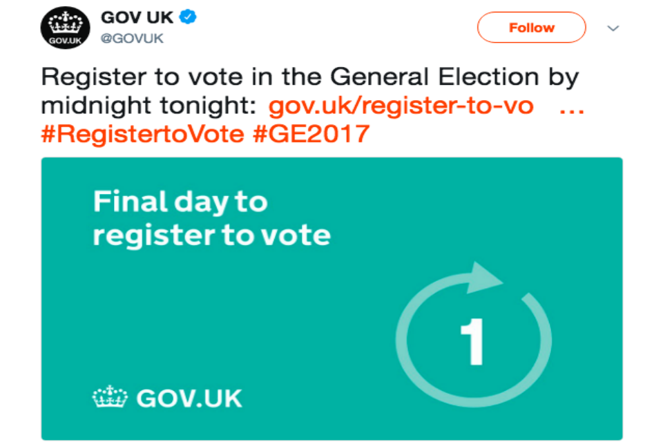 Register to vote tweet