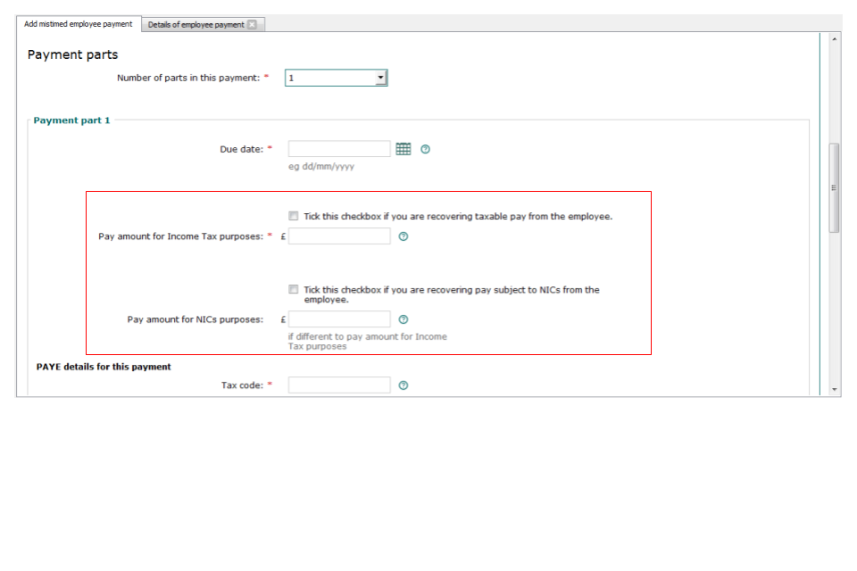 Add mistimed employee payment - part 1