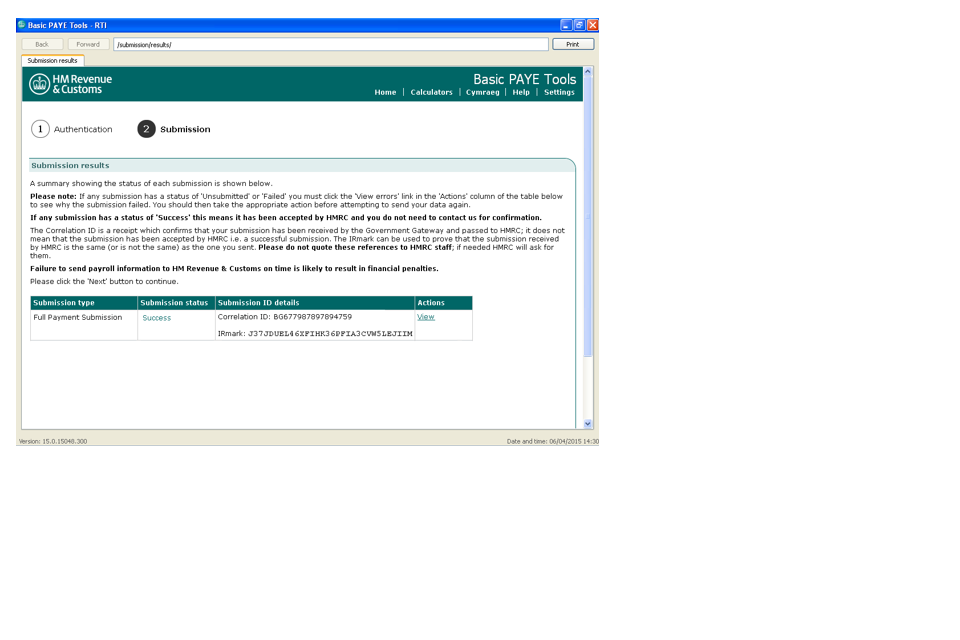 Submission summary
