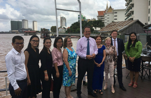 Minister Mark Field with civil society leaders in Cambodia.