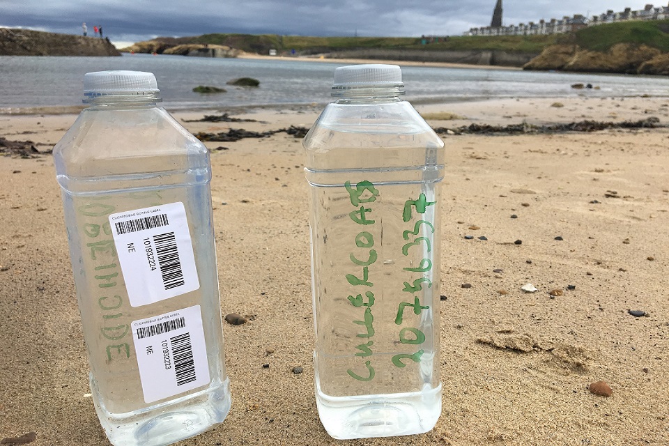 Image shows the samples collected at Cullercoats 